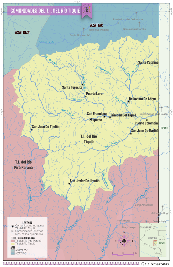 Mapa de Tiquié